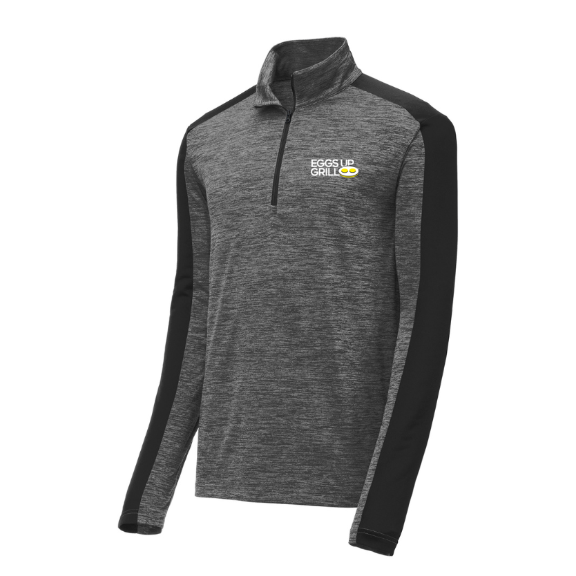 Men's 1/4 Zip Electric Pullover - Grey / Black