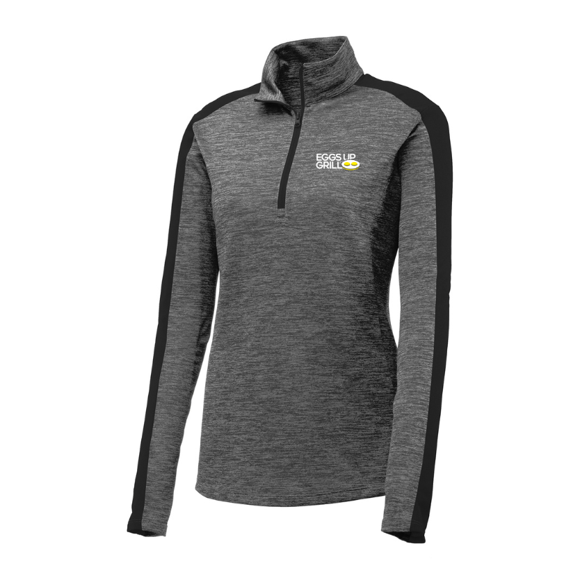 Women's 1/4 Zip Electric Pullover - Grey / Black