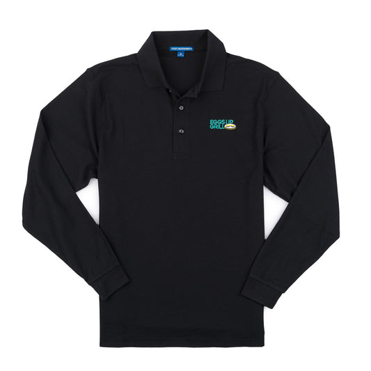 Men's Long Sleeve Polo - Black