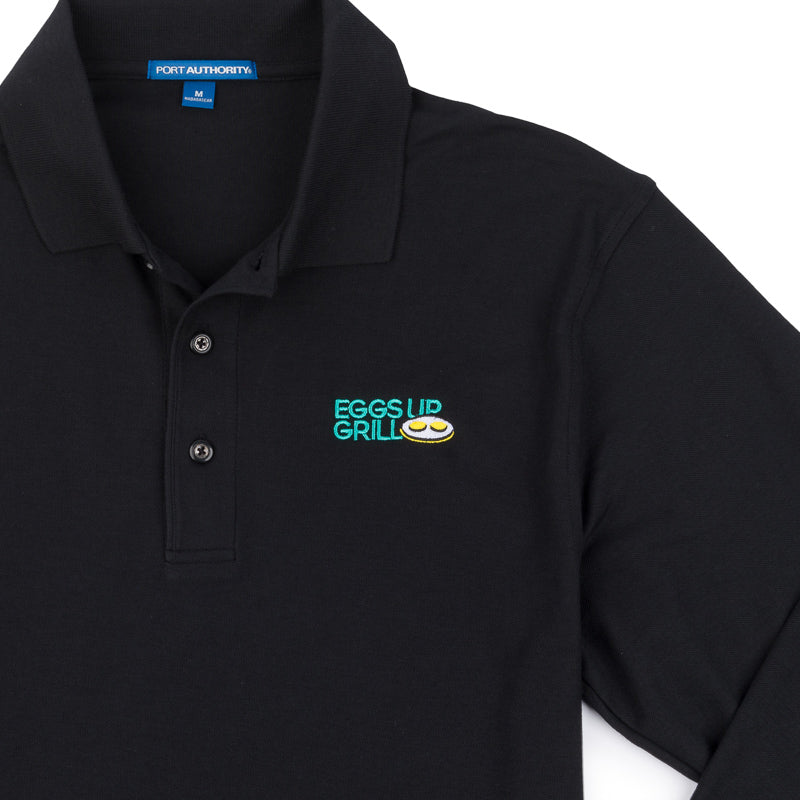 Men's Long Sleeve Polo - Black