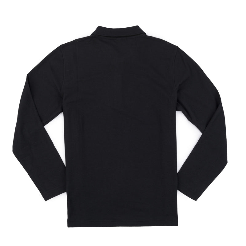 Women's Long Sleeve Polo - Black