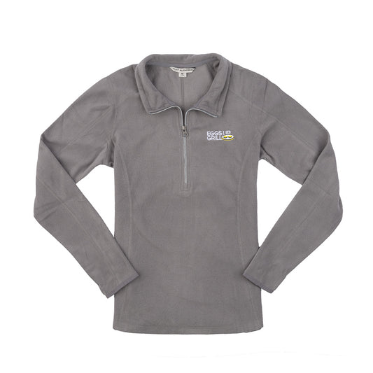 Women's 1/2 Zip Microfleece Pullover - Pearl Grey - CLEARANCE