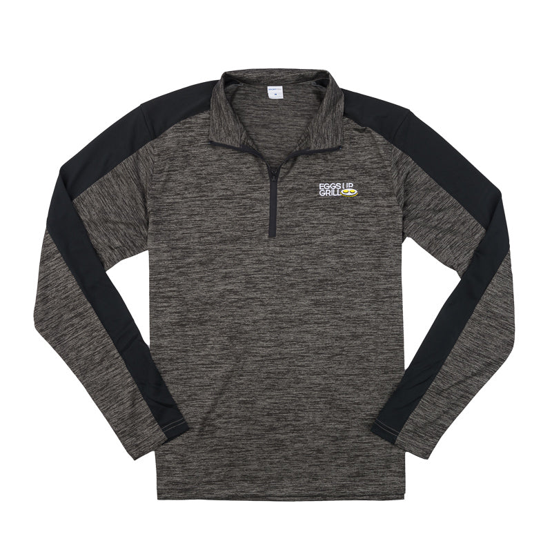 Men's 1/4 Zip Electric Pullover - Grey / Black