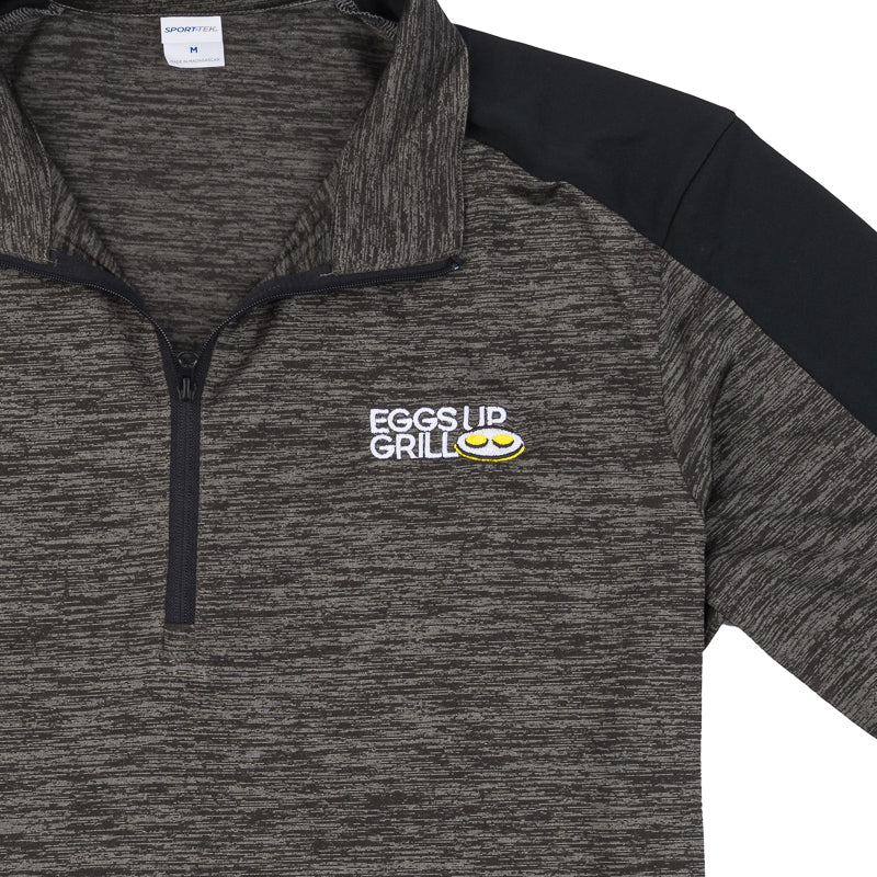 Men's 1/4 Zip Electric Pullover - Grey / Black