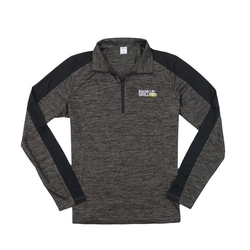 Women's 1/4 Zip Electric Pullover - Grey / Black