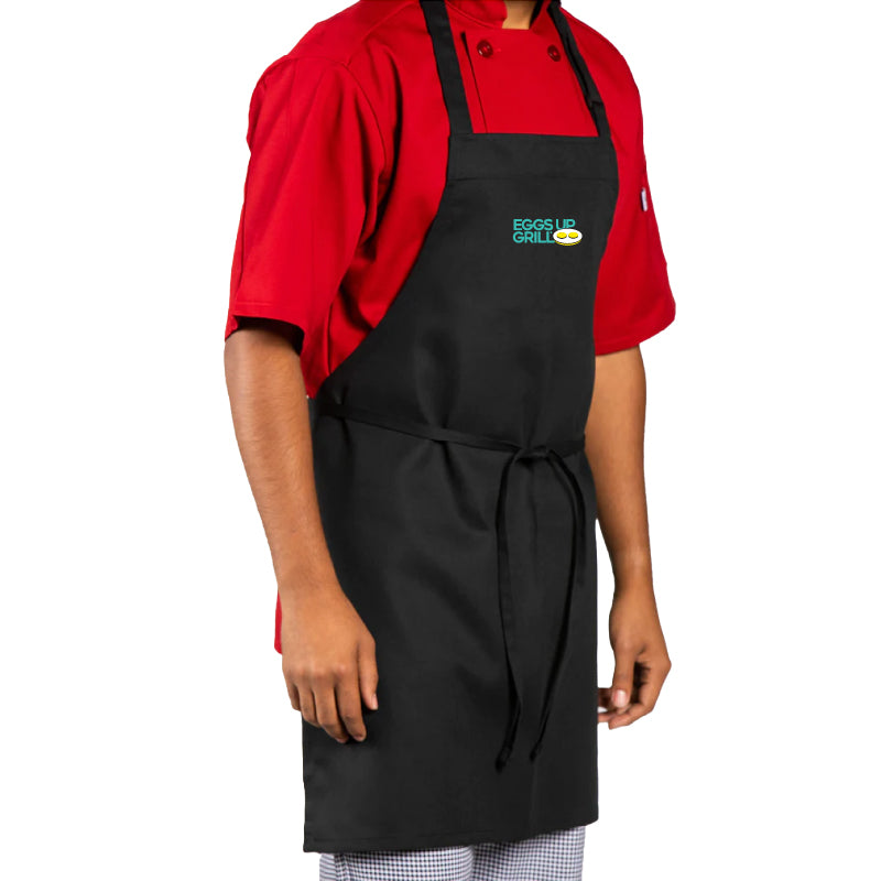 Medium Length Bib Apron - Black