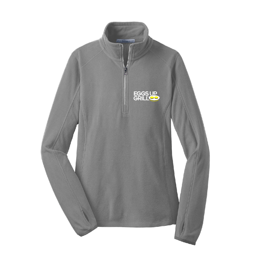 Women's 1/2 Zip Microfleece Pullover - Pearl Grey - CLEARANCE