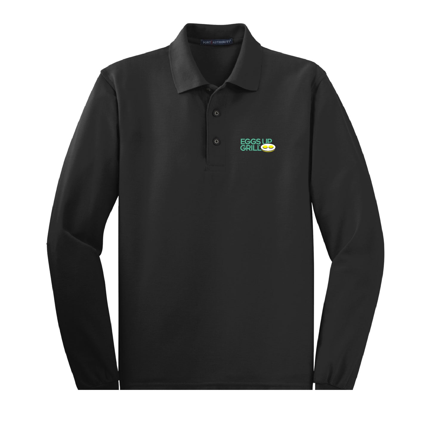 Men's Long Sleeve Polo - Black