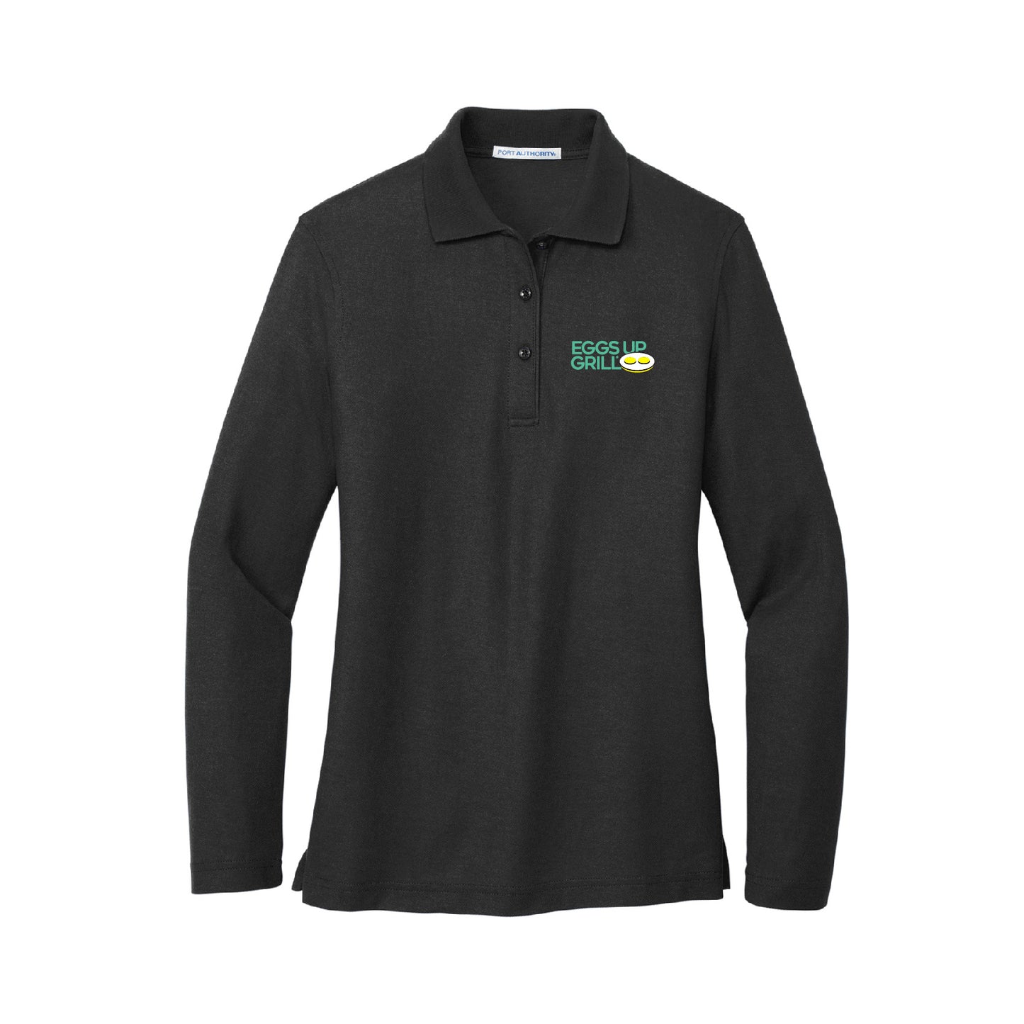 Women's Long Sleeve Polo - Black